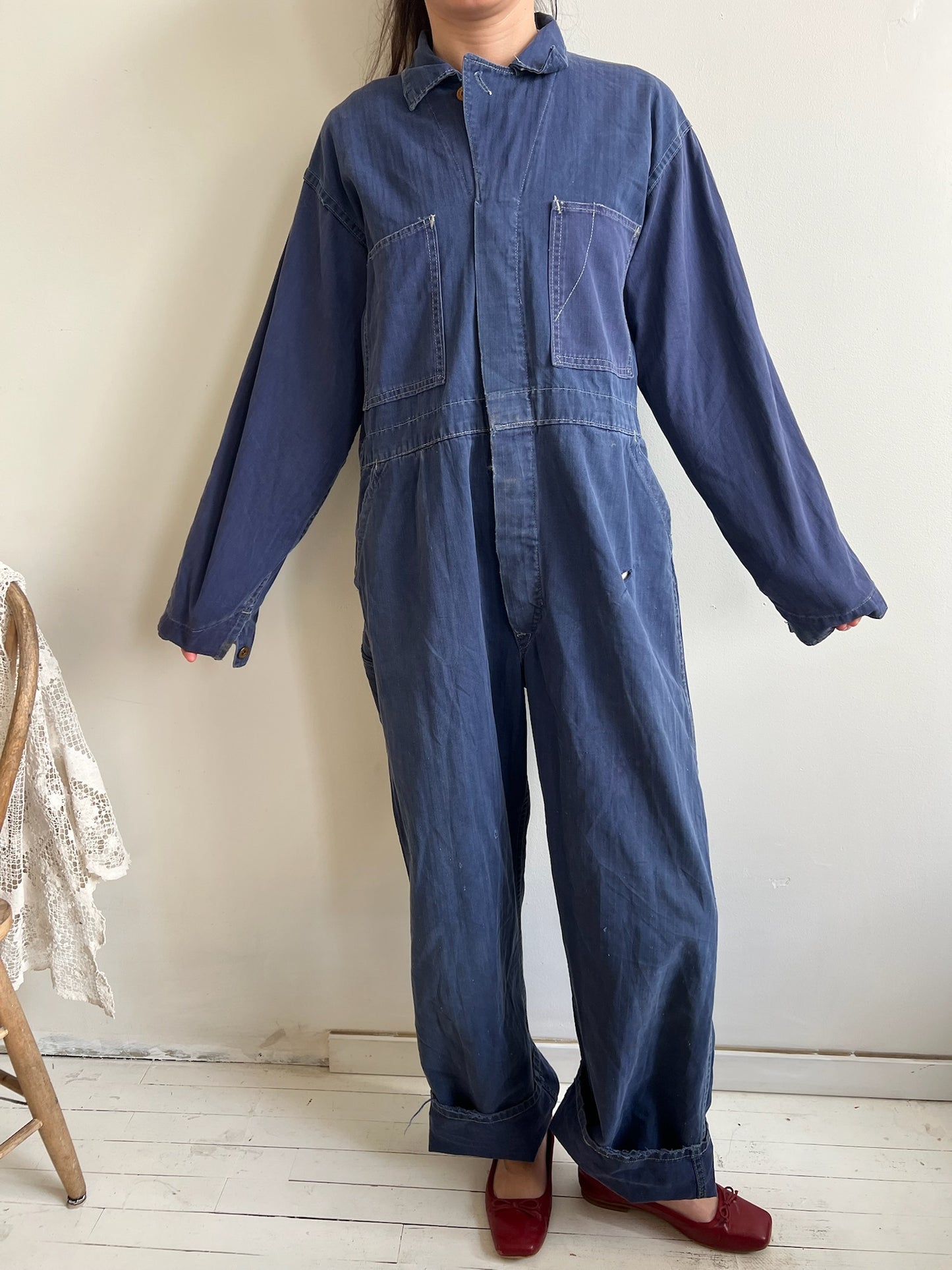 Twill Indigo Coveralls