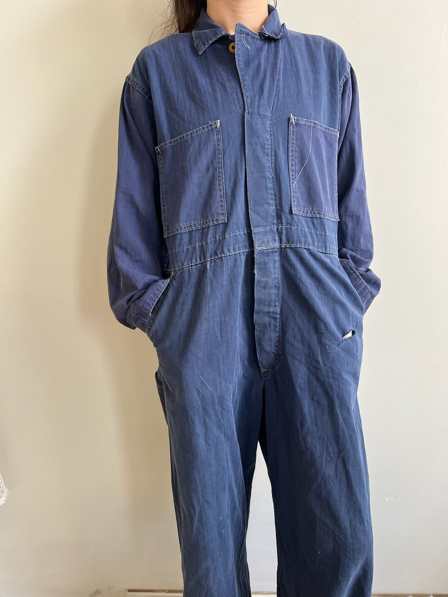 Twill Indigo Coveralls