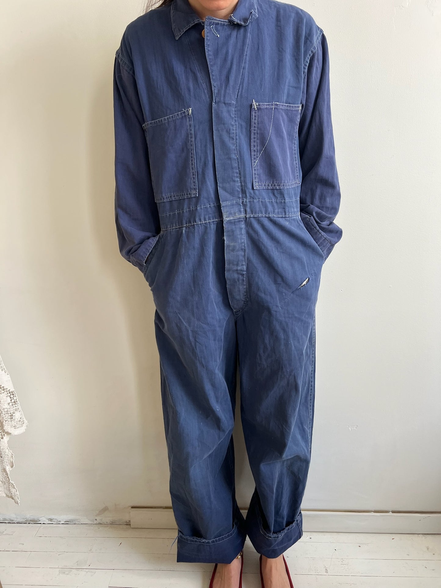Twill Indigo Coveralls