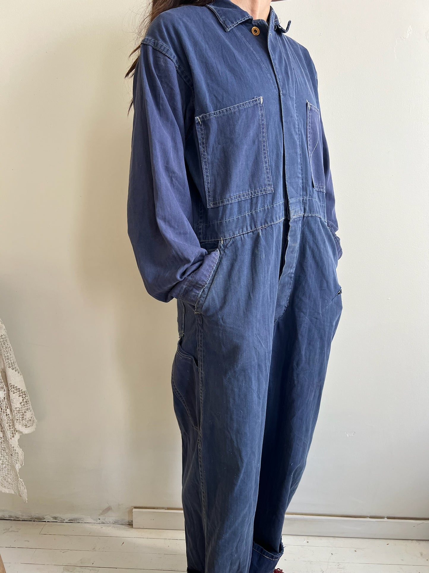 Twill Indigo Coveralls