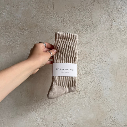Ballet Socks in Oatmeal By Le Bon Shoppe