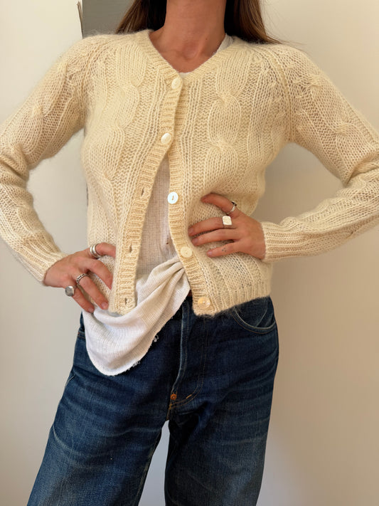 Cream Mohair Cardigan