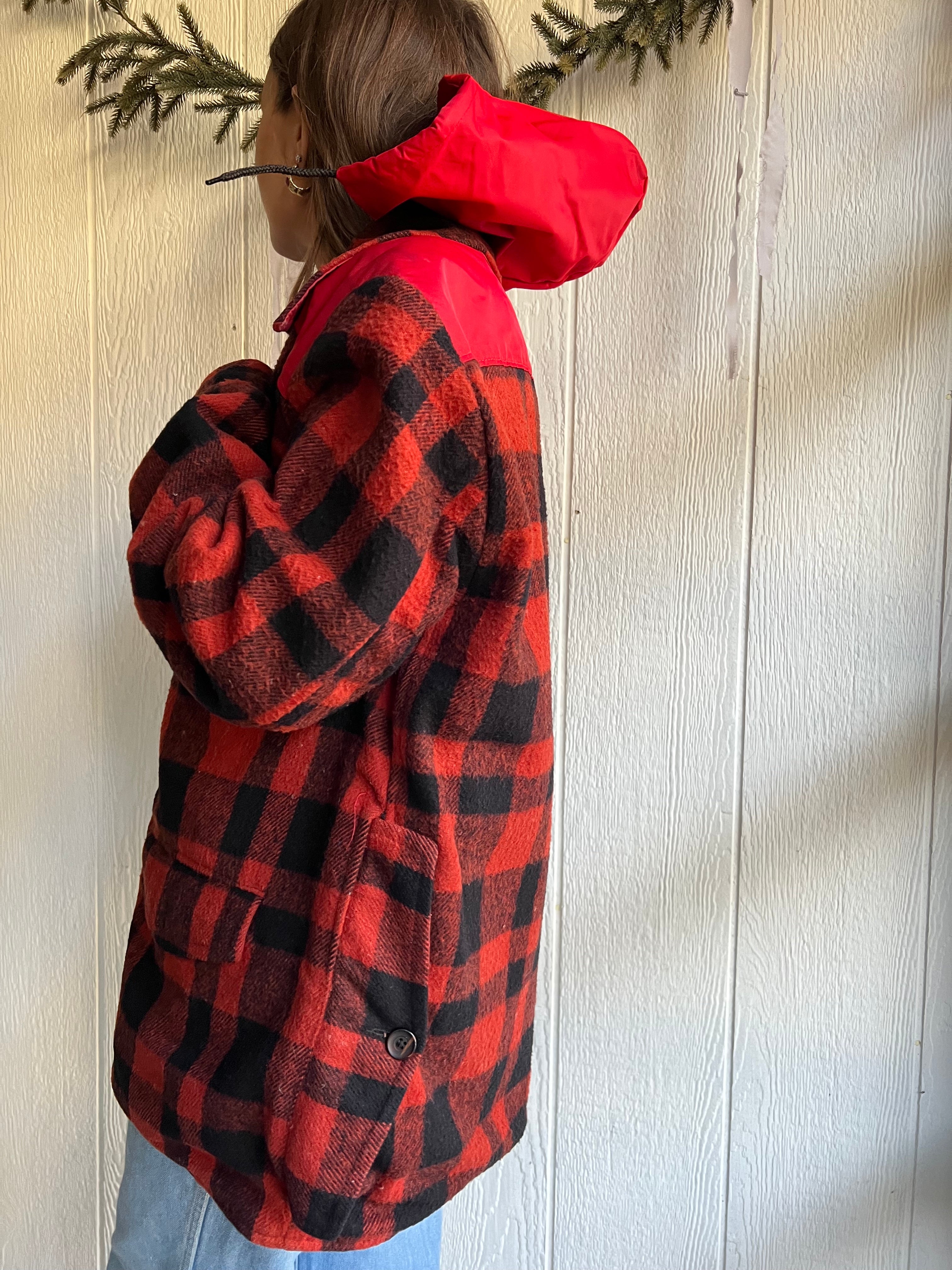 Reversible Red and Black Checker Jacket