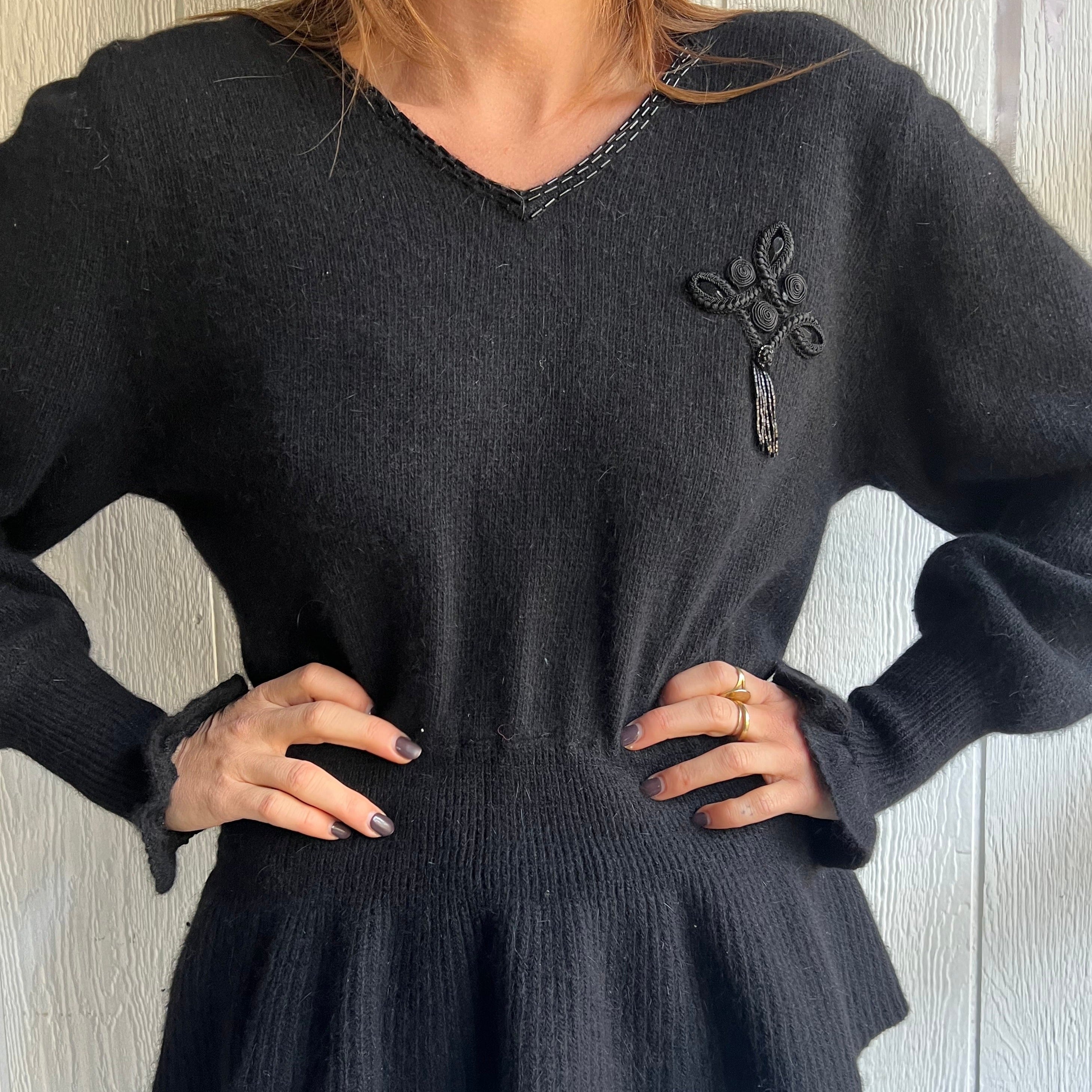 Black Angora Wool Sweater