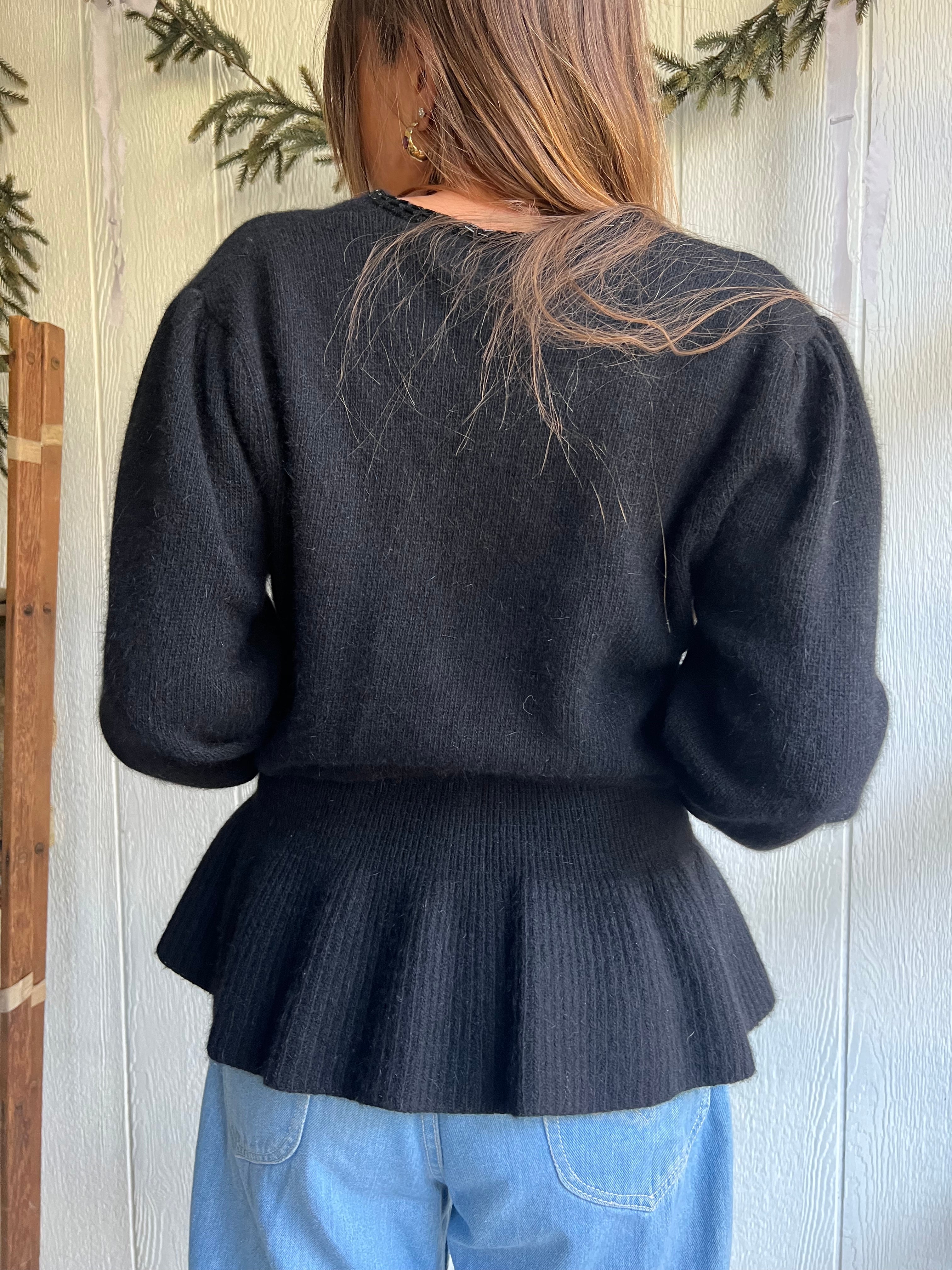 Black Angora Wool Sweater