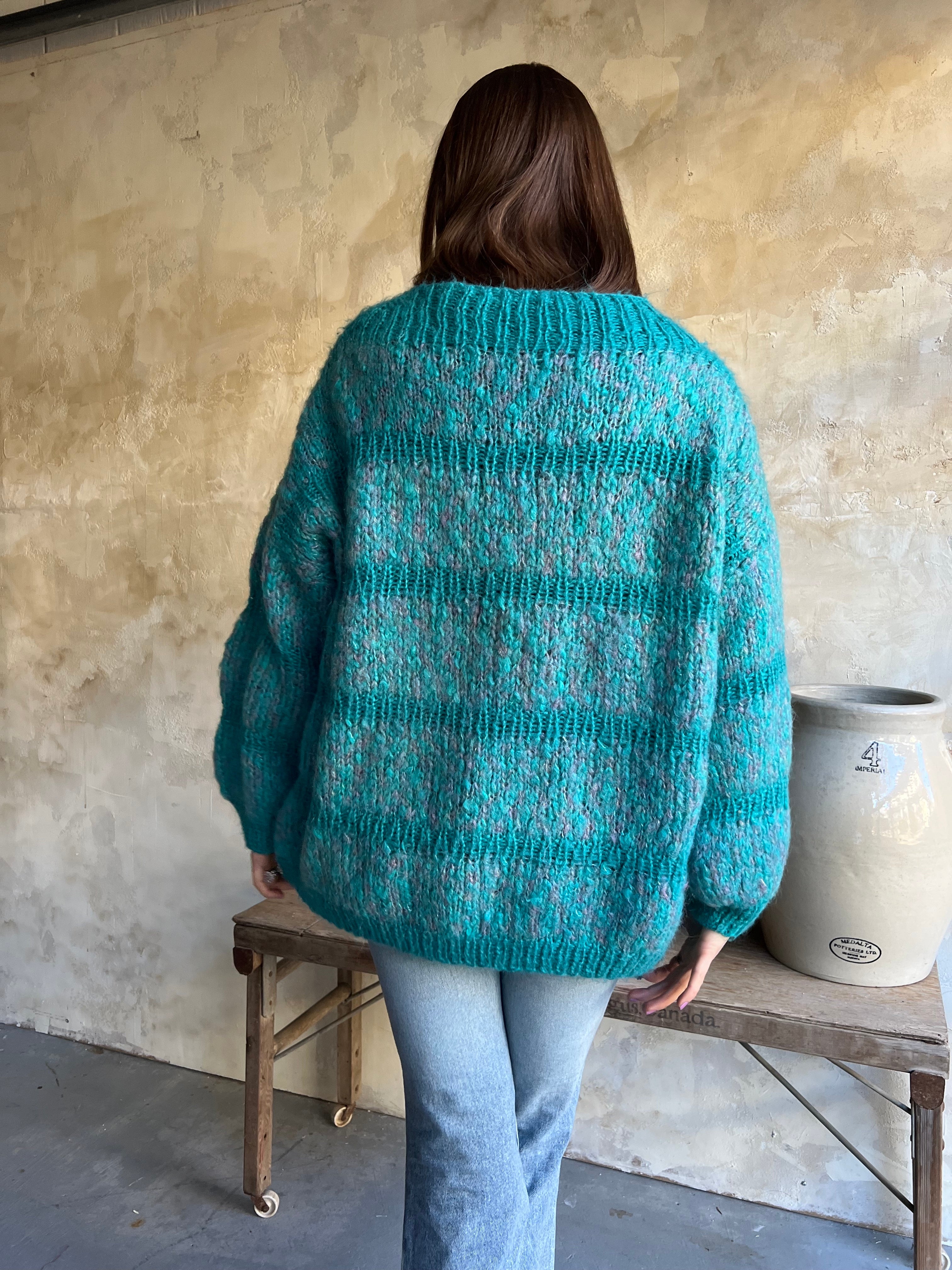 Turquoise Striped Sweater