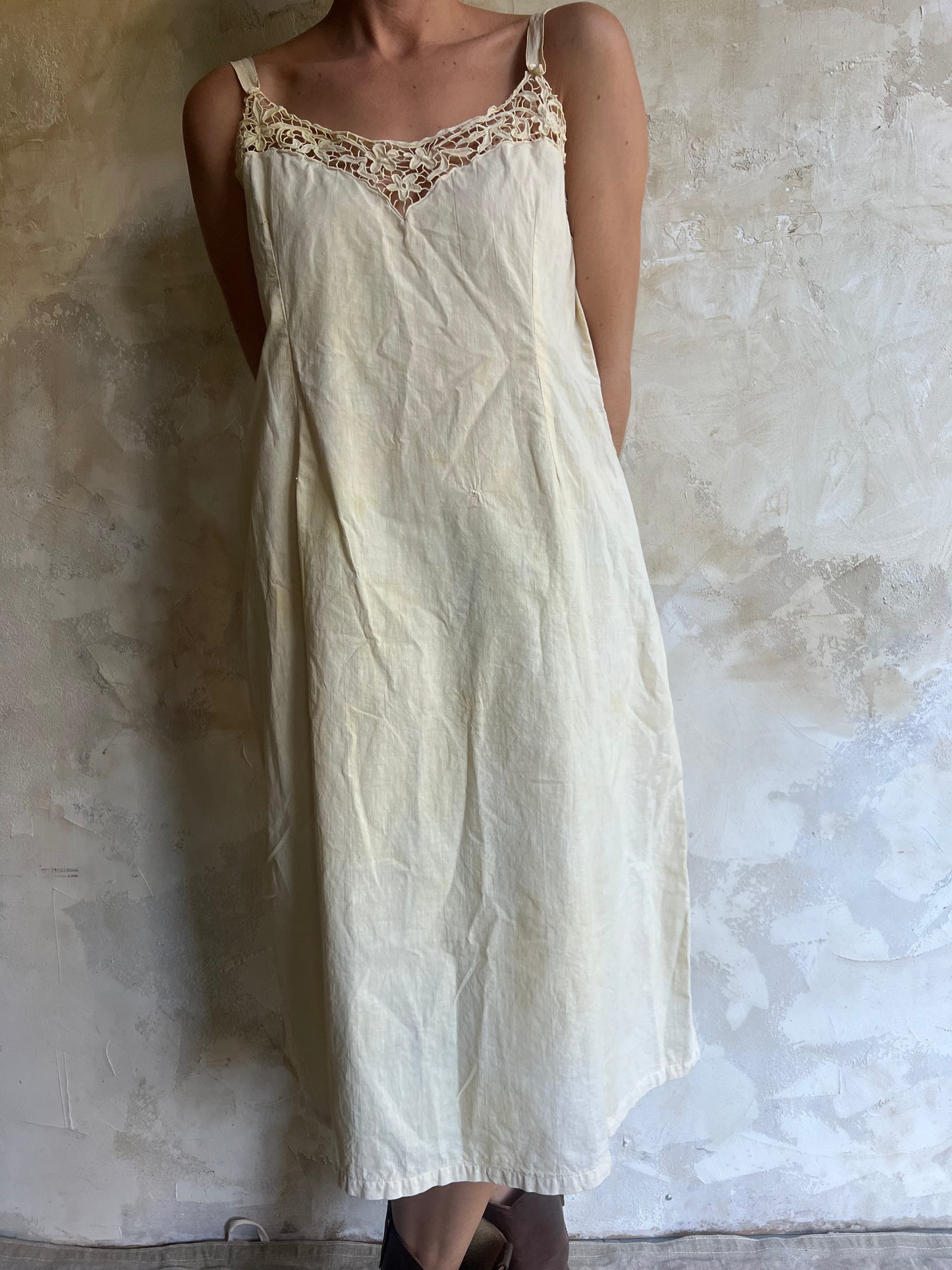 Marigold Dyed Antique Italian Tank Dress