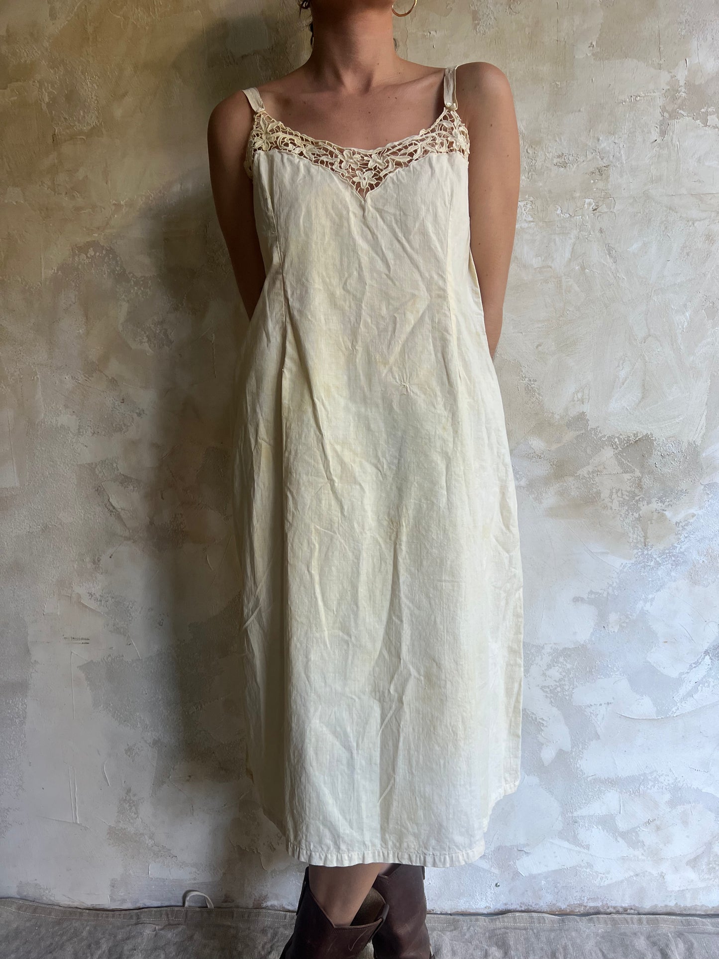 Marigold Dyed Antique Italian Tank Dress