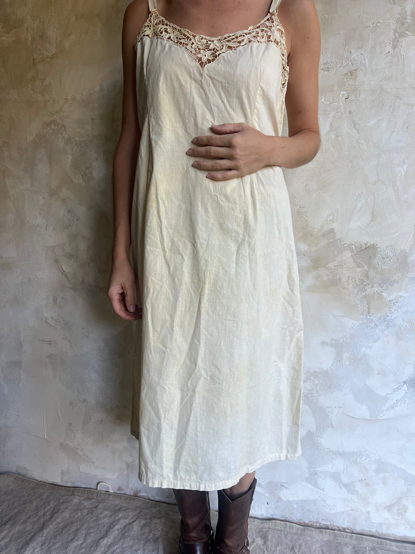 Marigold Dyed Antique Italian Tank Dress