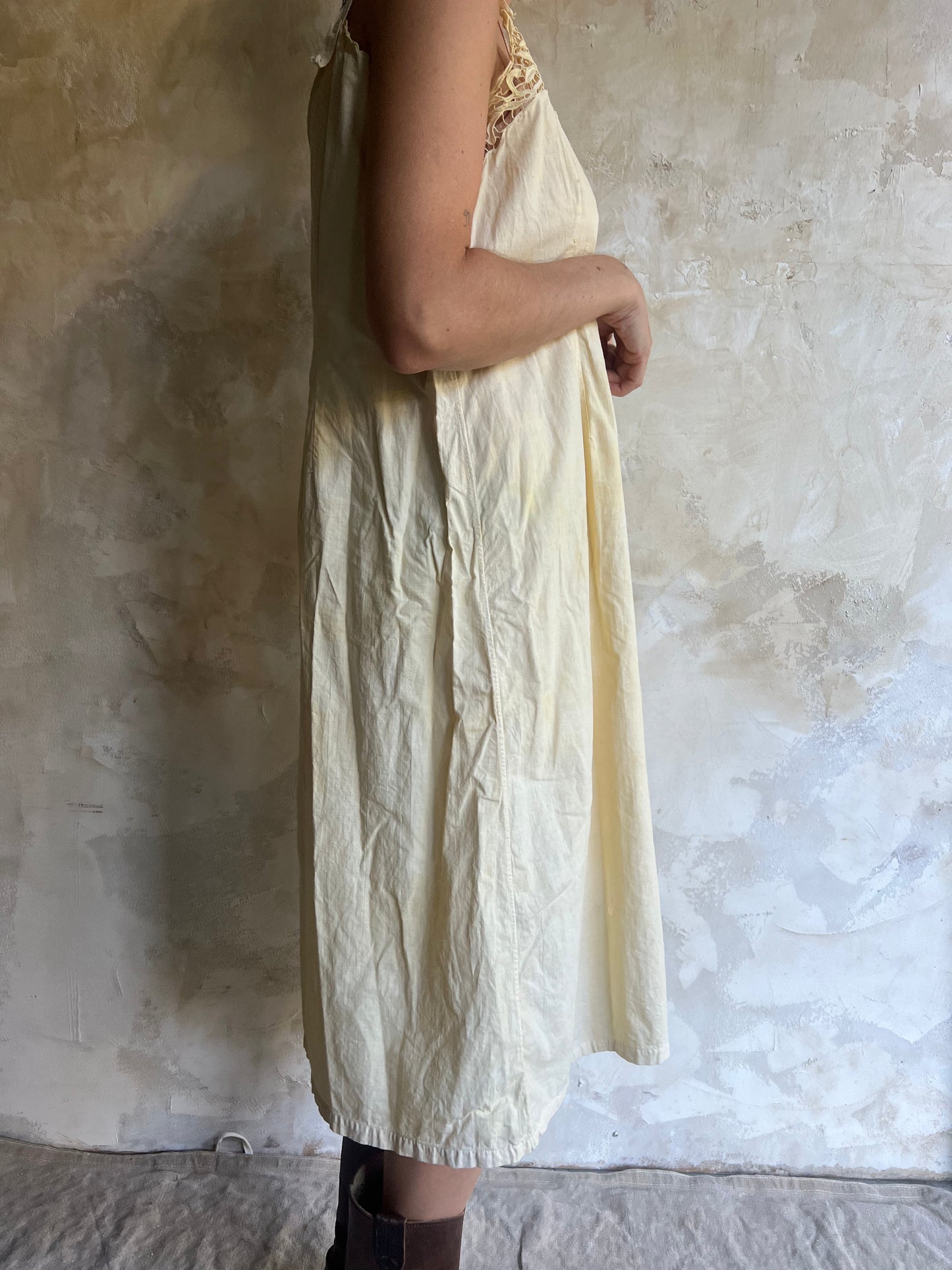 Marigold Dyed Antique Italian Tank Dress
