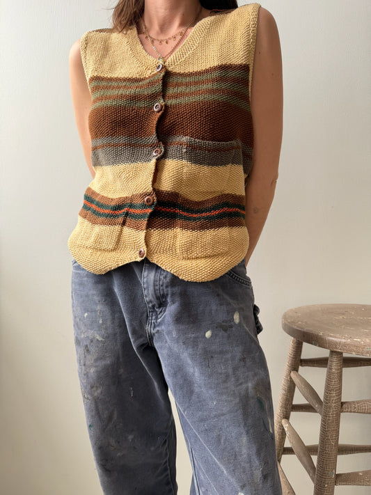 Striped Knit Sweater Vest