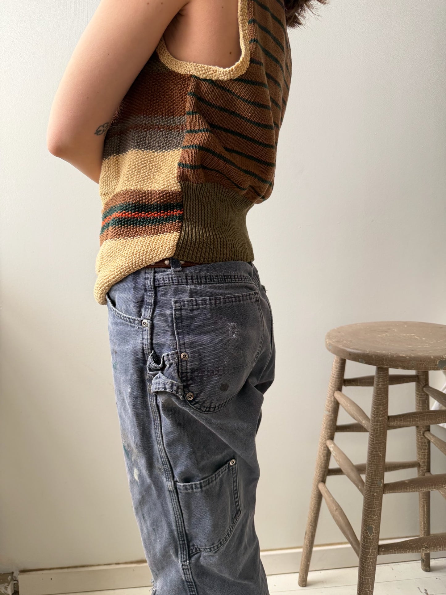 Striped Knit Sweater Vest