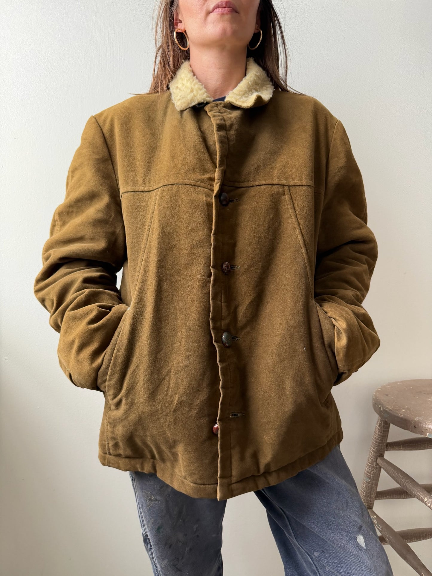 Faux Suede + Shearling Lined Jacket