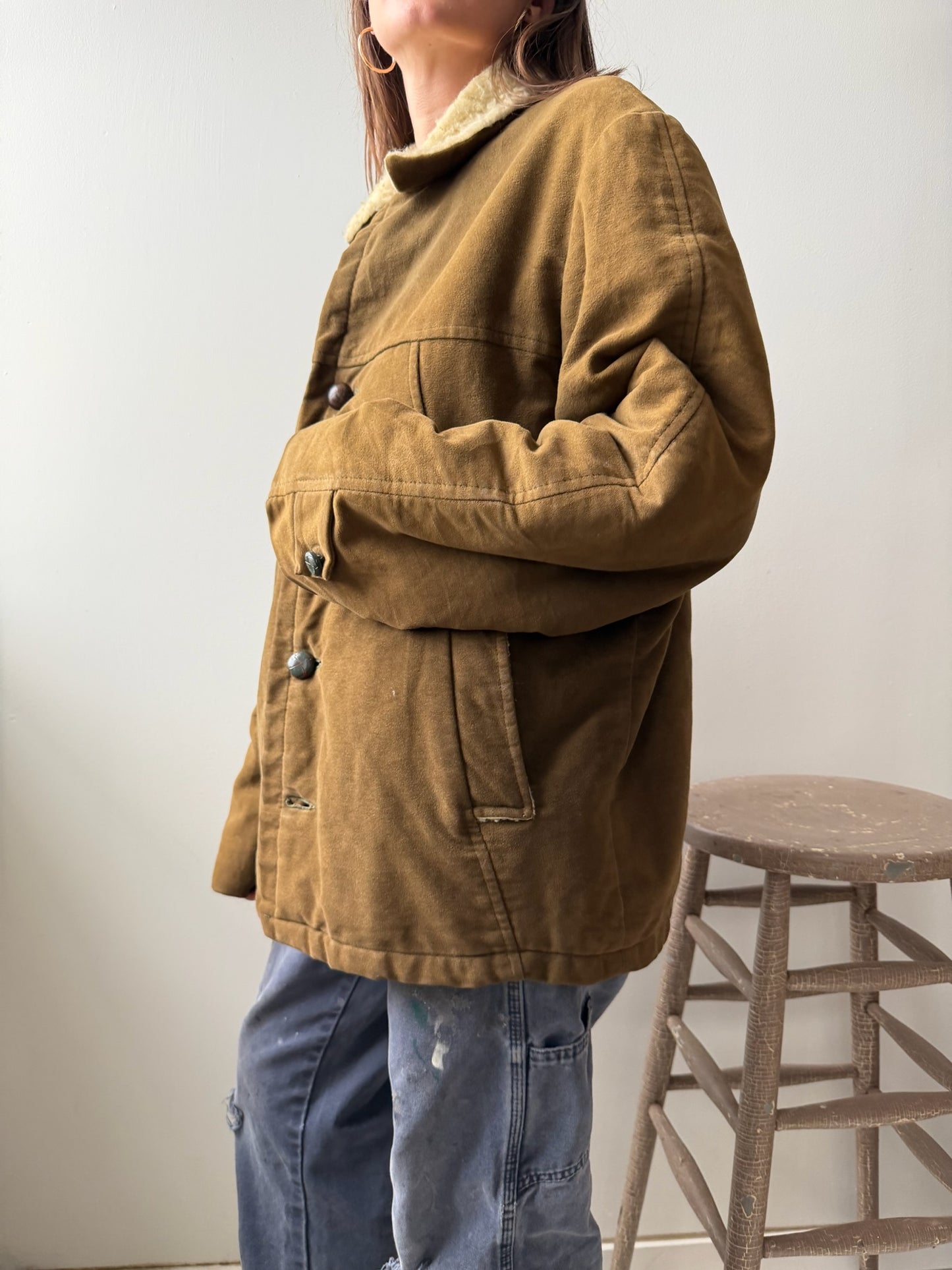 Faux Suede + Shearling Lined Jacket