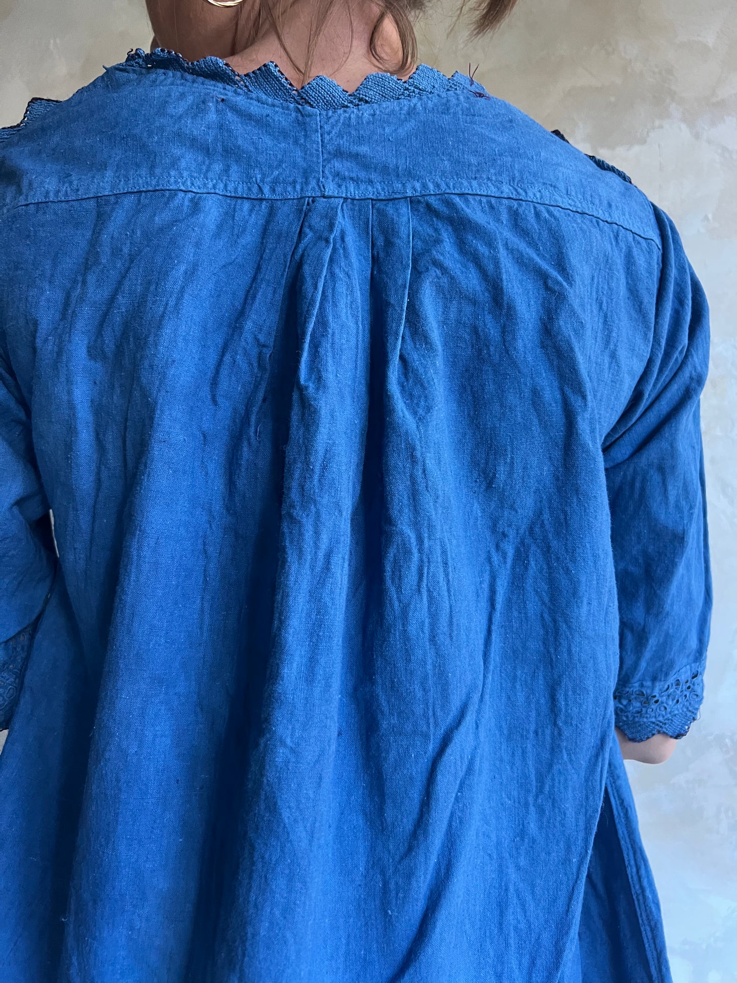 Dark Indigo Dyed Linen Blouse