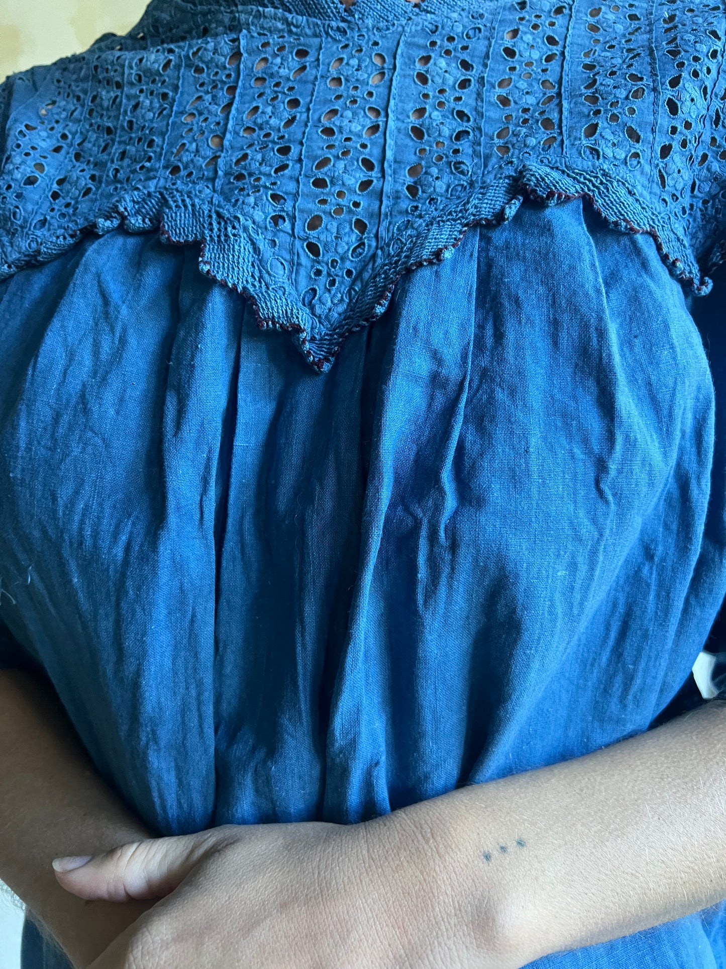 Dark Indigo Dyed Linen Blouse