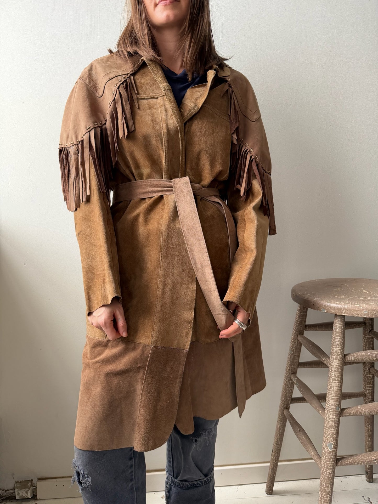 Fawn Suede Fringe Jacket