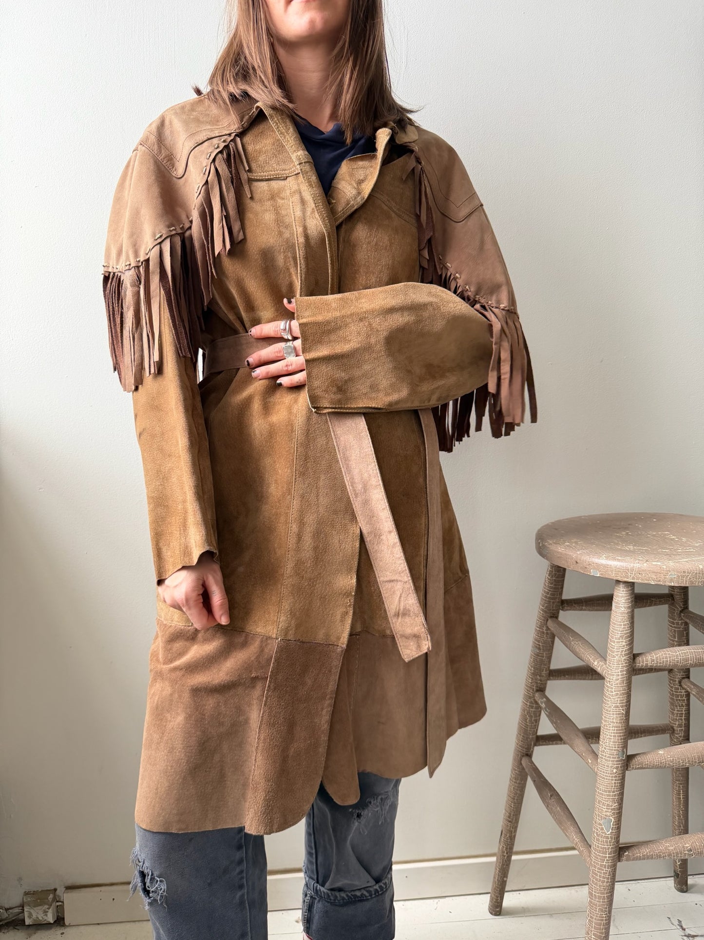 Fawn Suede Fringe Jacket