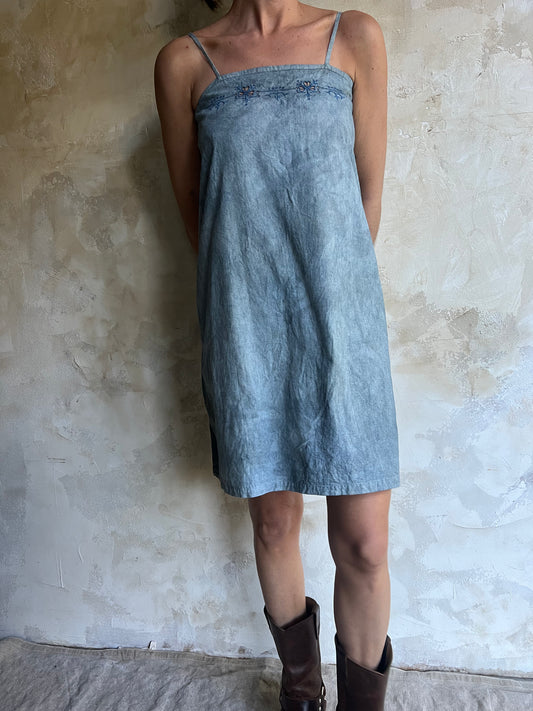 Light Faded Grey Indigo Dyed Dress