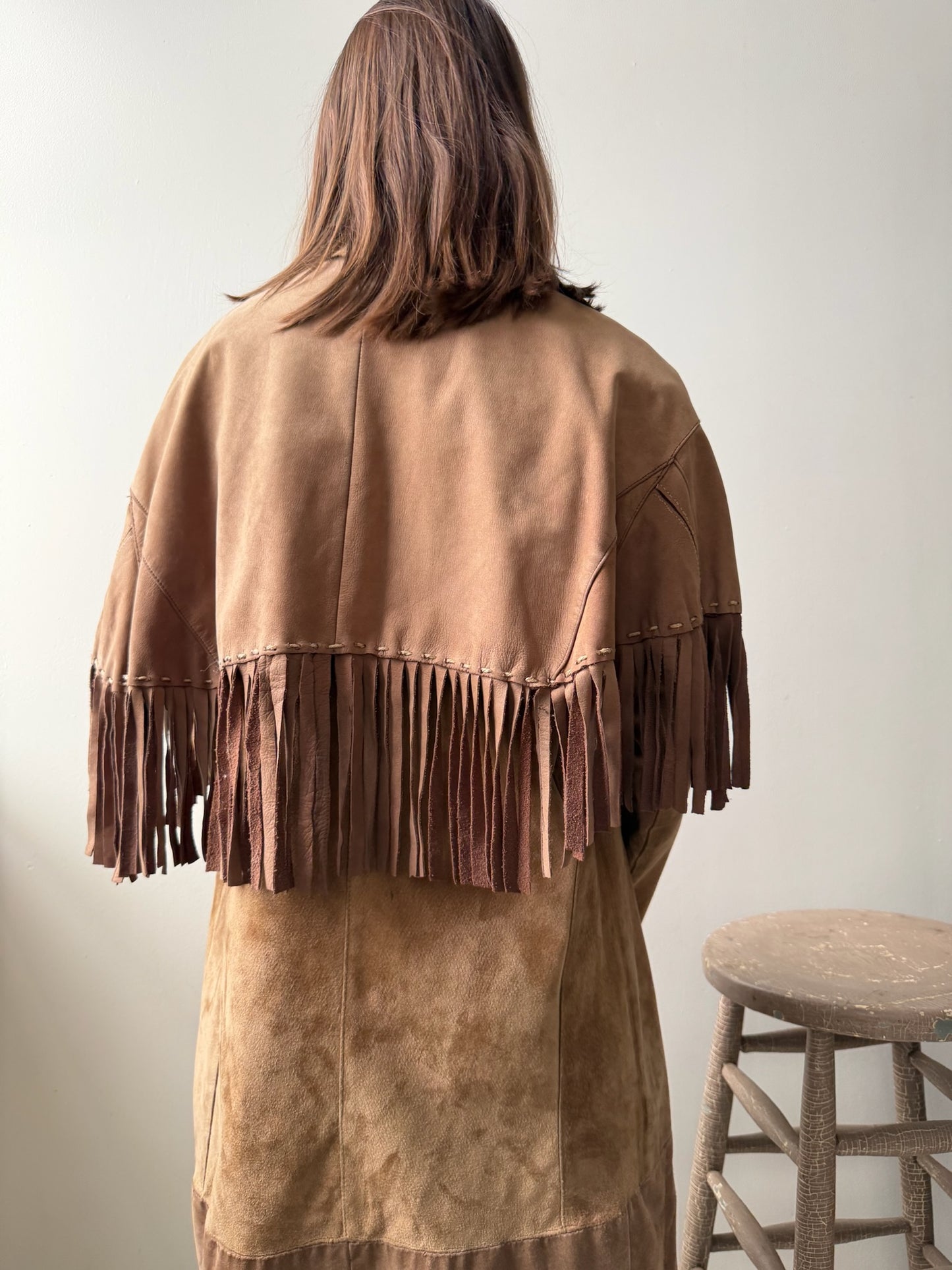 Fawn Suede Fringe Jacket