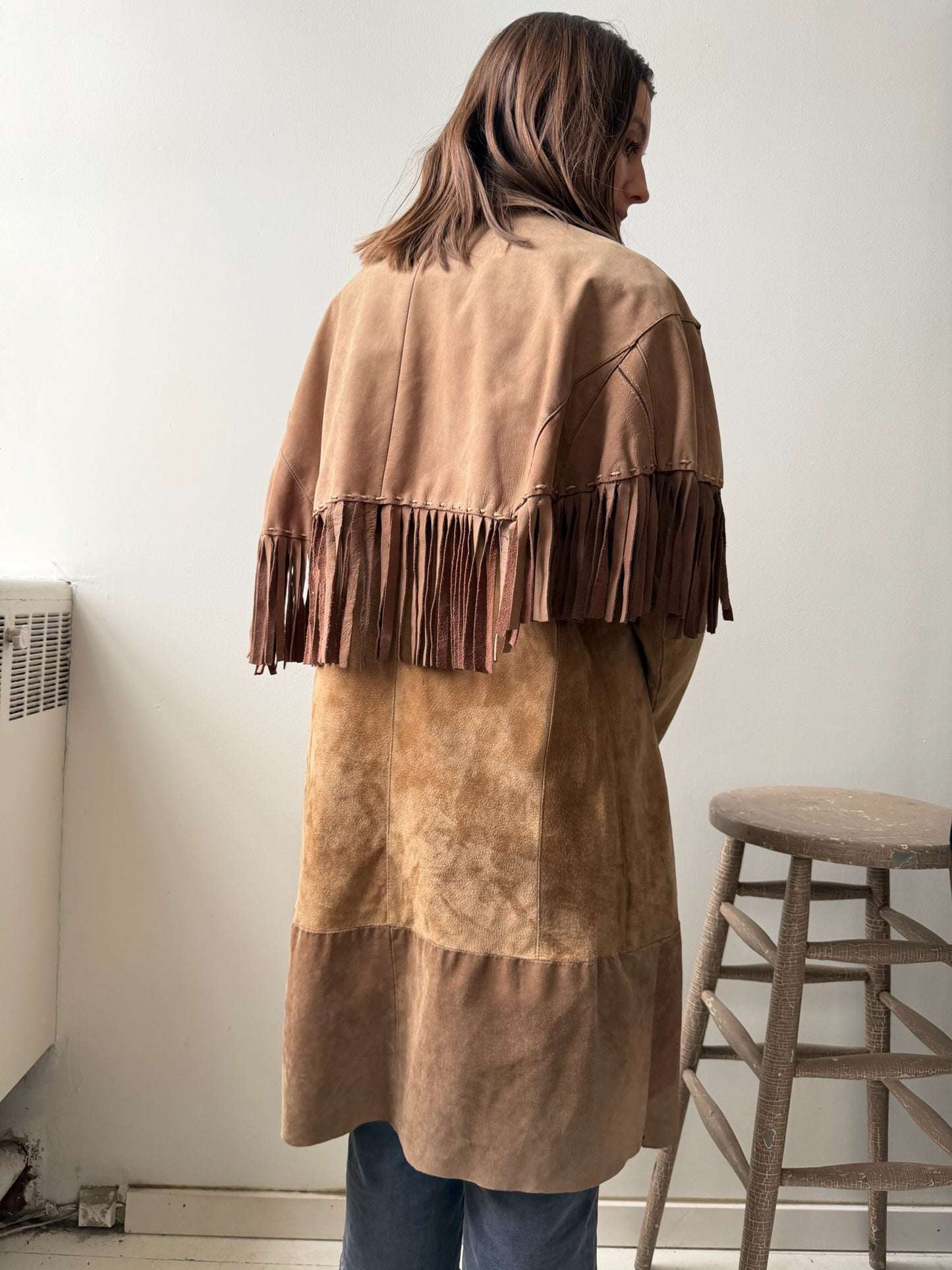 Fawn Suede Fringe Jacket