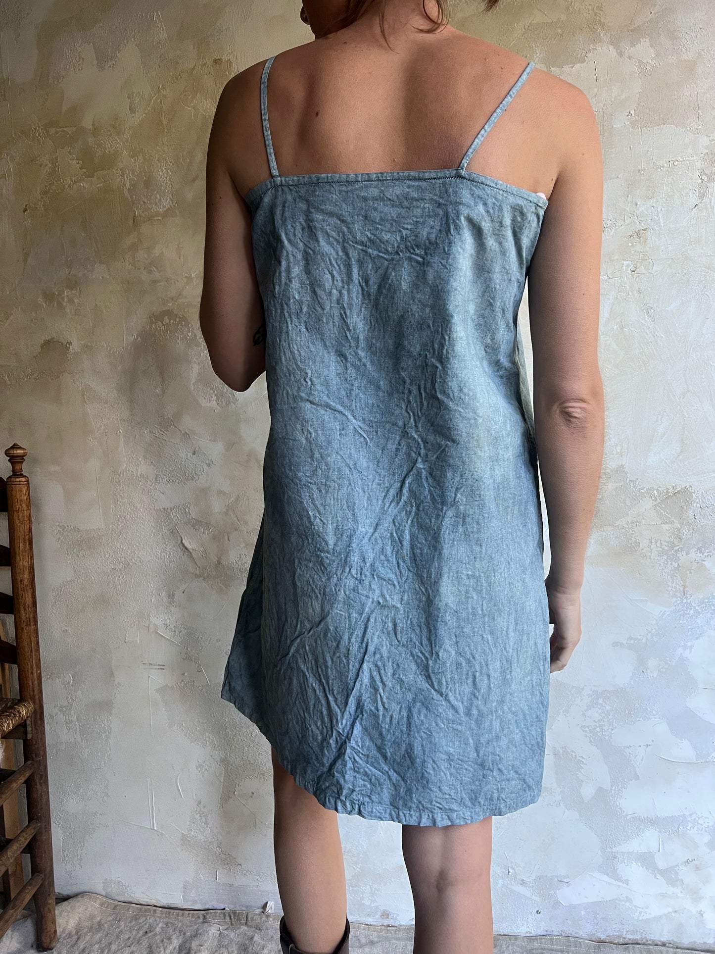 Light Faded Grey Indigo Dyed Dress