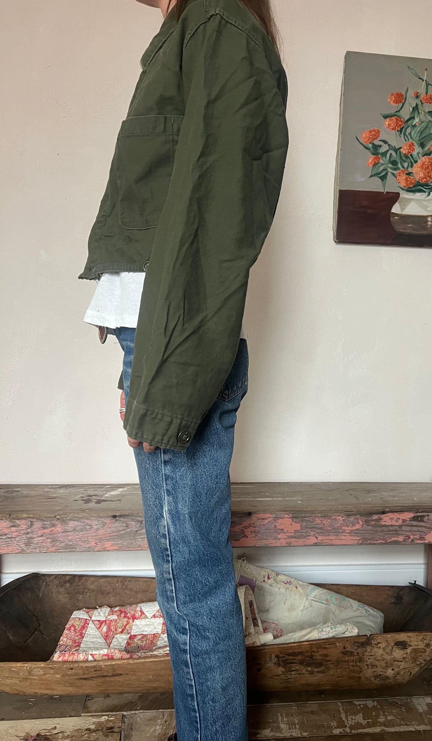 Cropped Miltary Coveralls