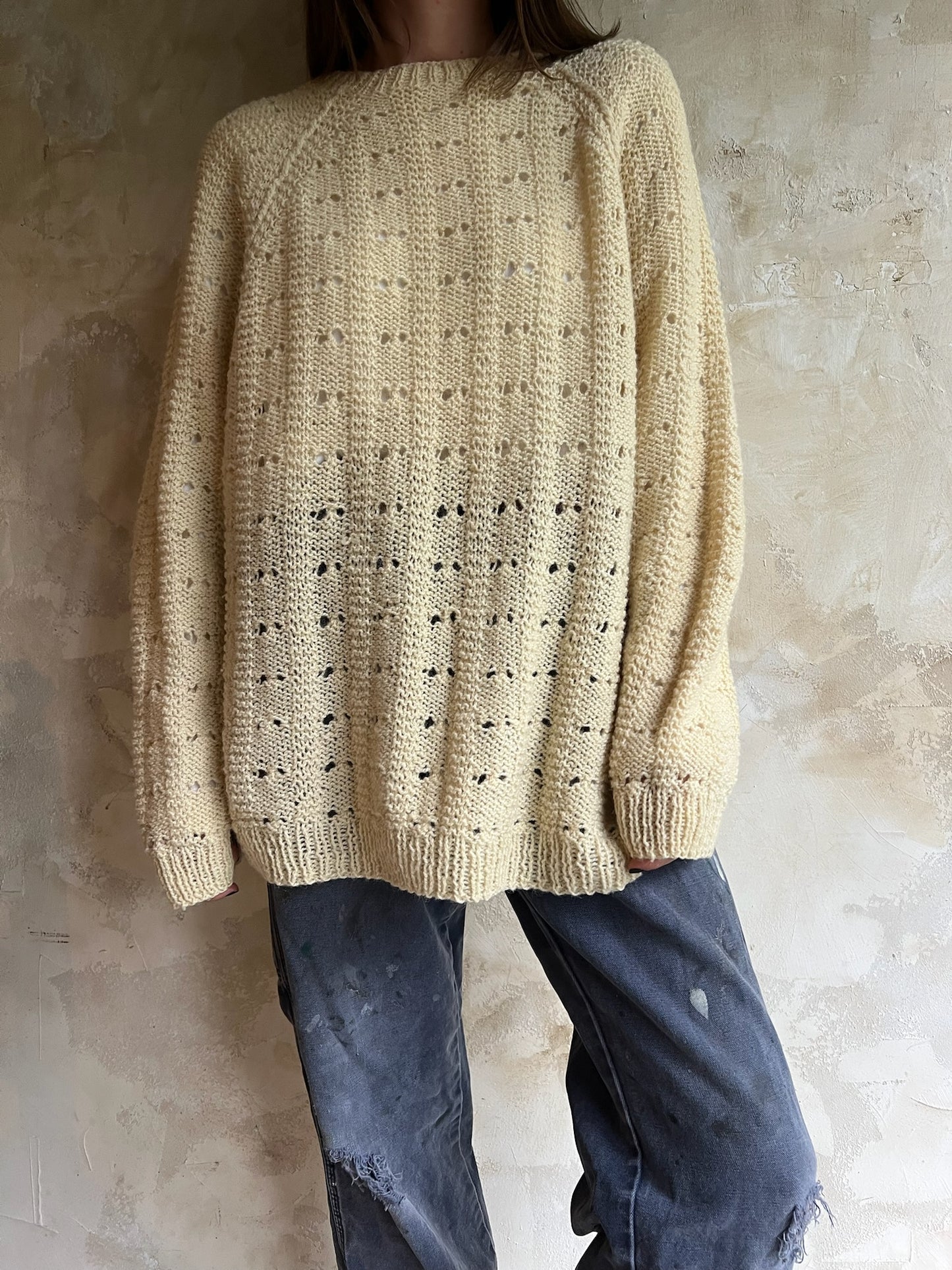 Handmade Cream Light Knit Sweater