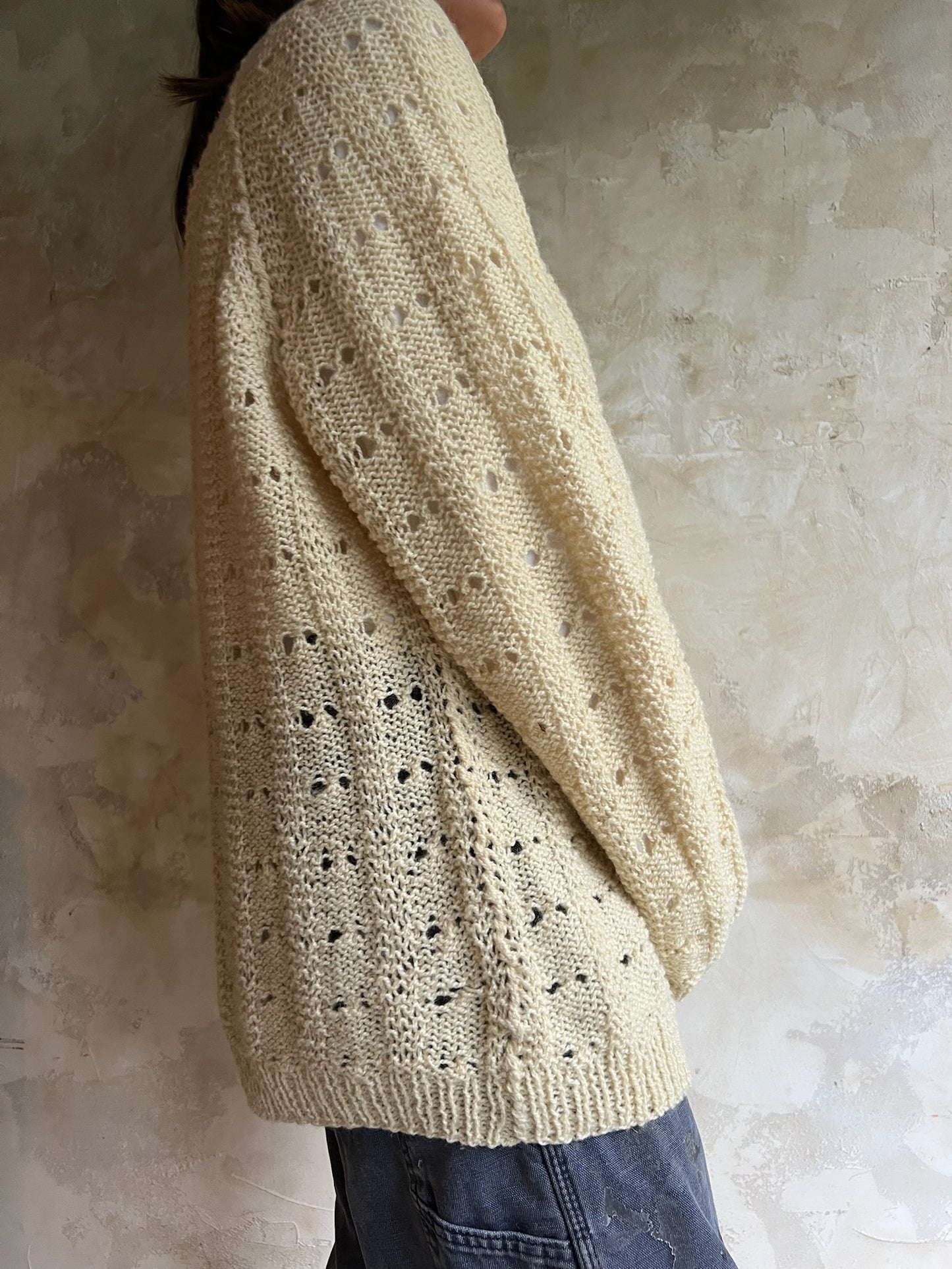 Handmade Cream Light Knit Sweater