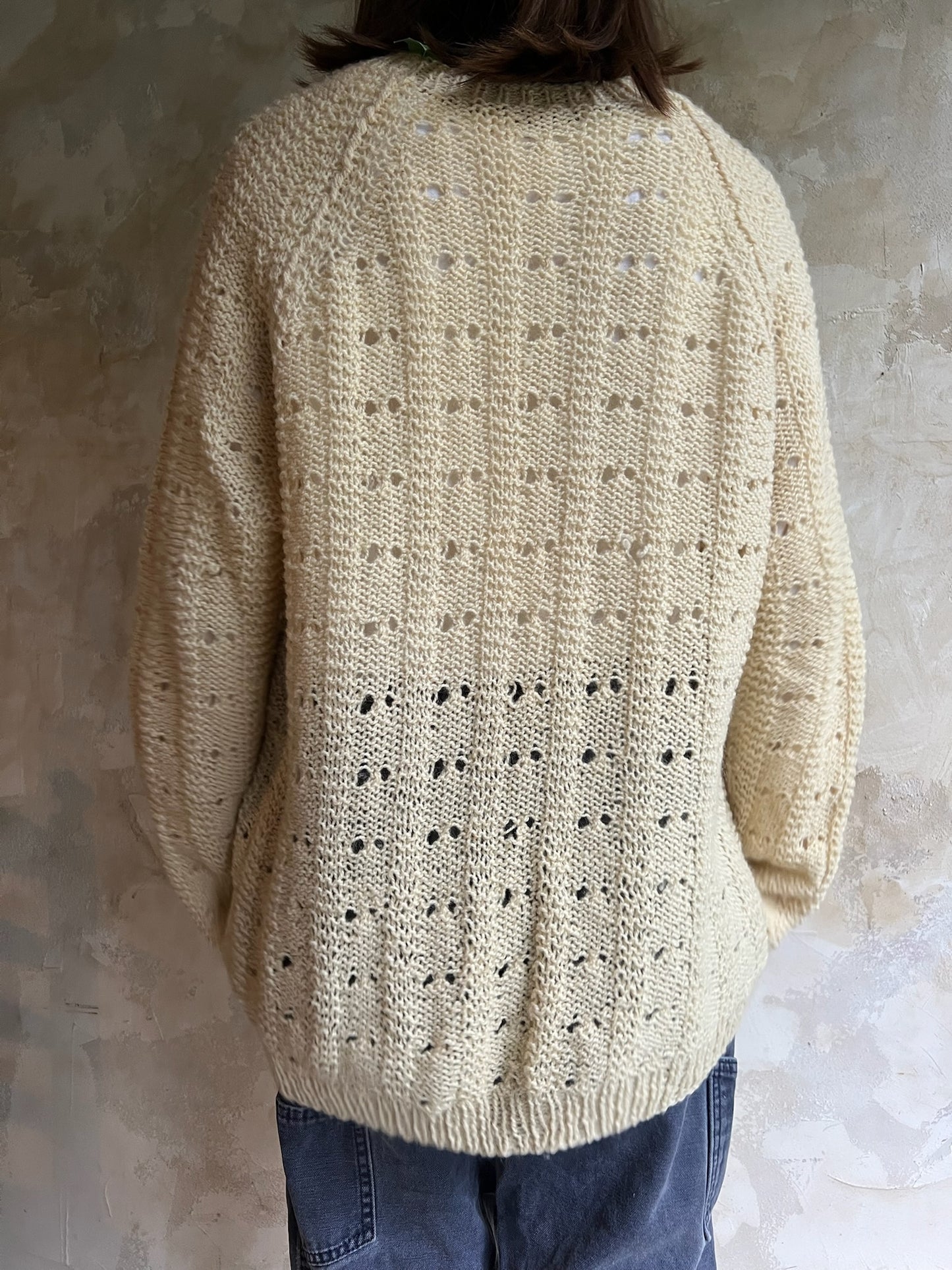 Handmade Cream Light Knit Sweater