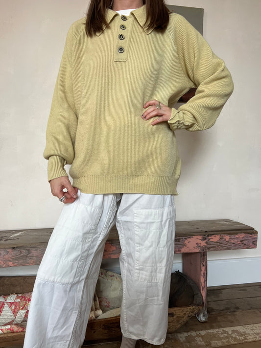 Butter Yellow Ribbed Sweater