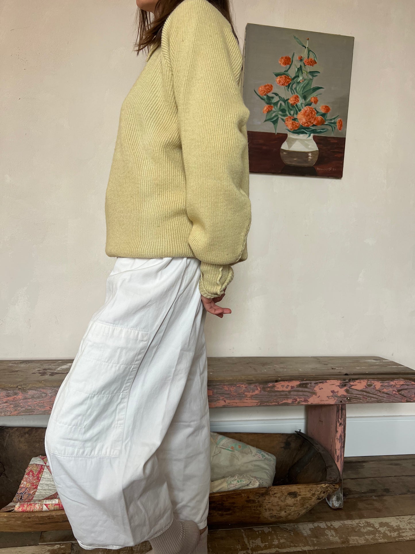 Butter Yellow Ribbed Sweater