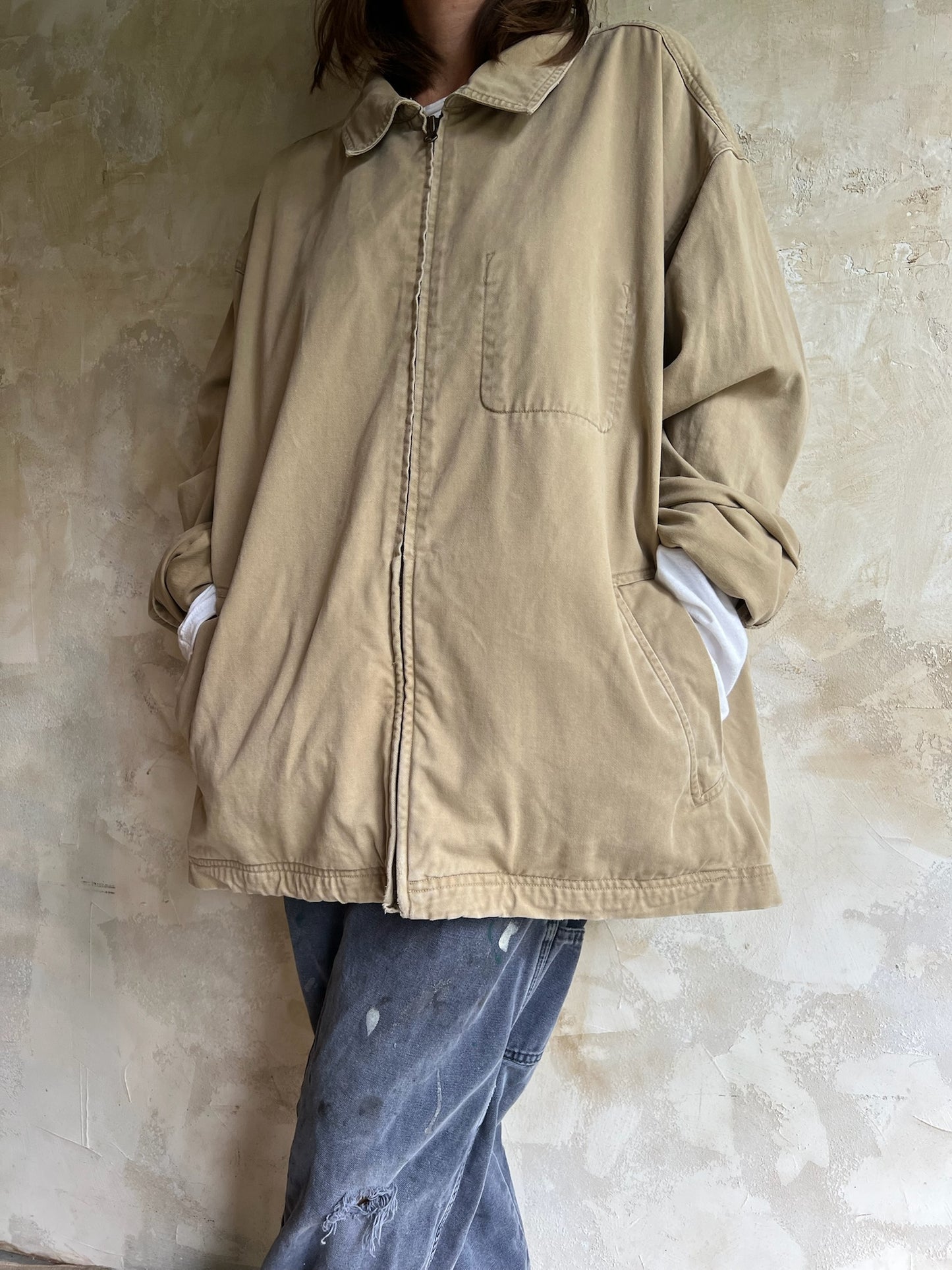 Khaki Zip Up Jacket