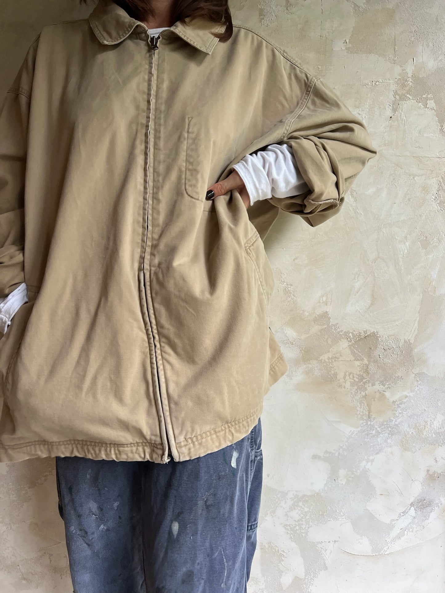 Khaki Zip Up Jacket