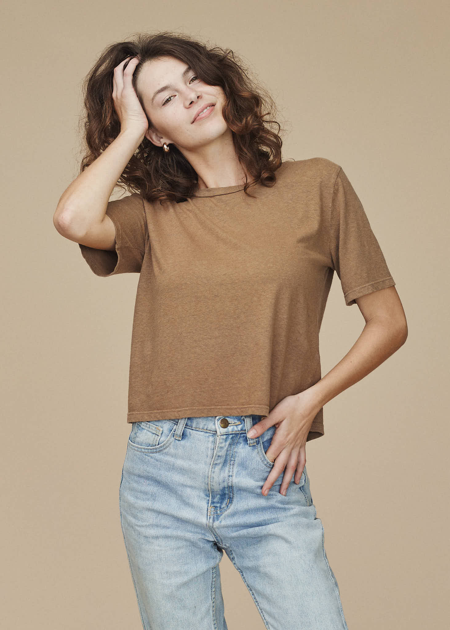 Silverlake Cropped Tee In Coyote By Jungmaven