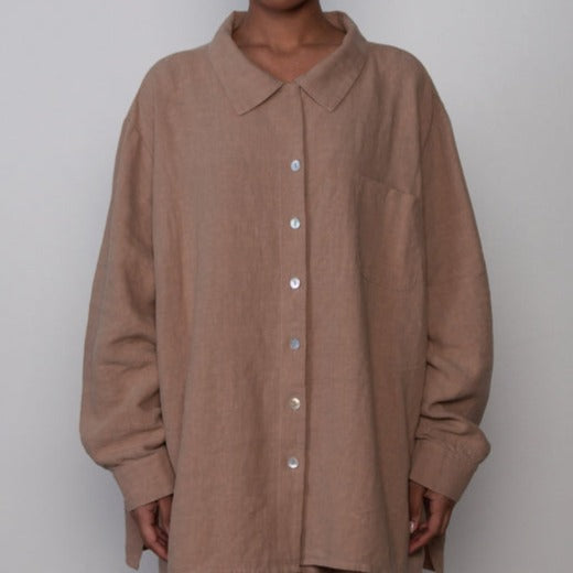 The Oxford Shirt In Tan By Bohème Goods