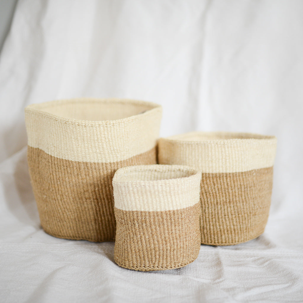 Sisal Beige And Cream Storage Baskets