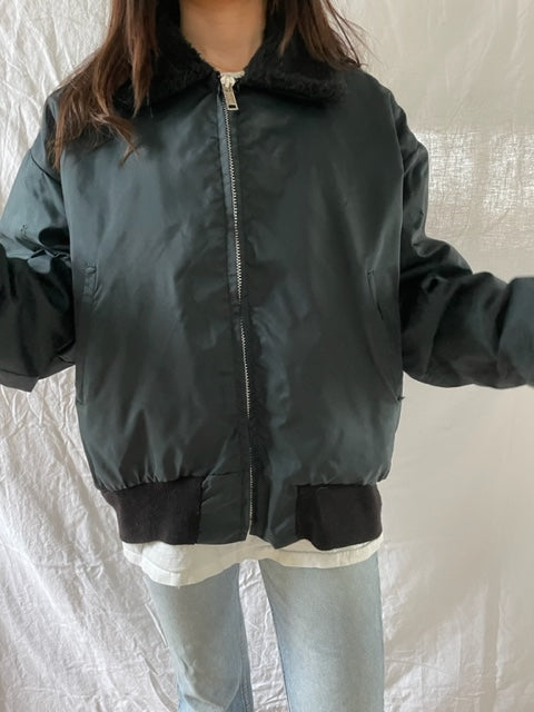 Bomber Jacket With Faux-Fur Collar