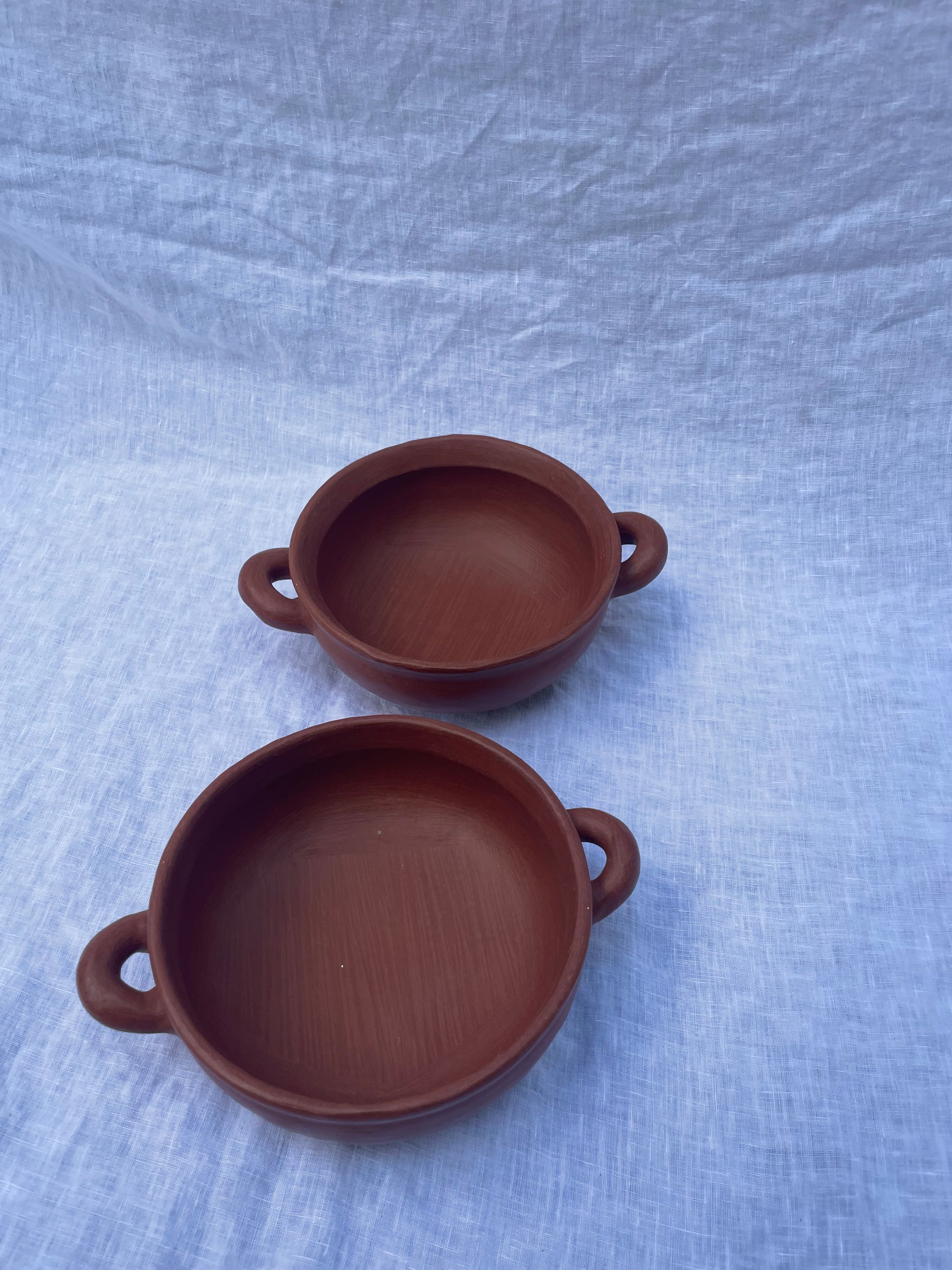 Red Clay Bowl With Handles- Oaxaca