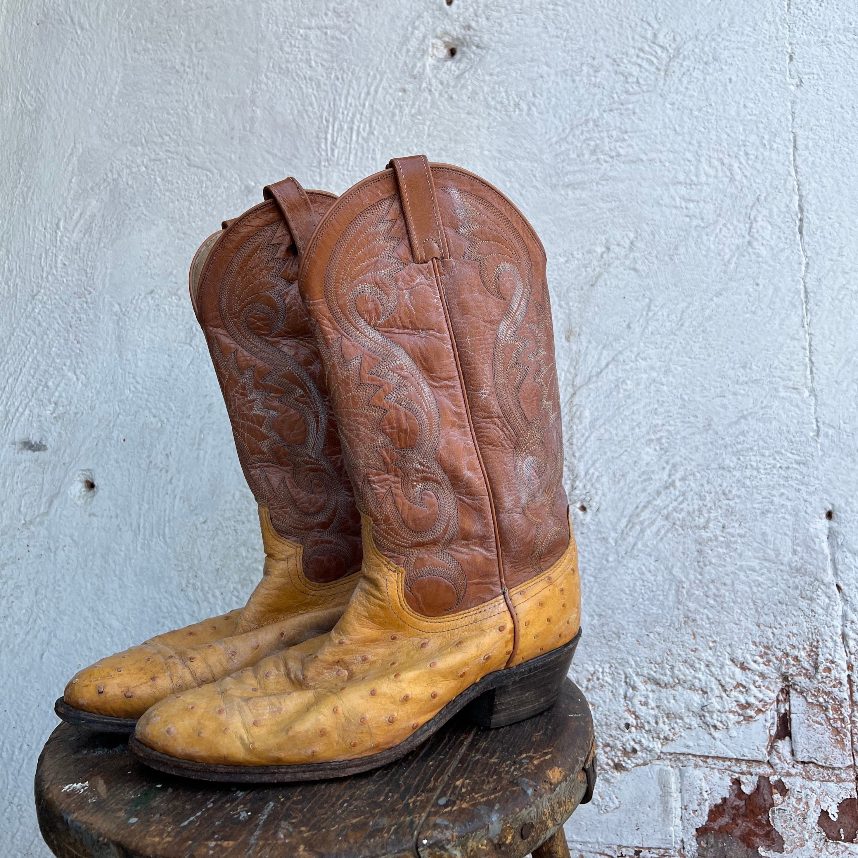 Yellow + Brown Cowboy Boots 10