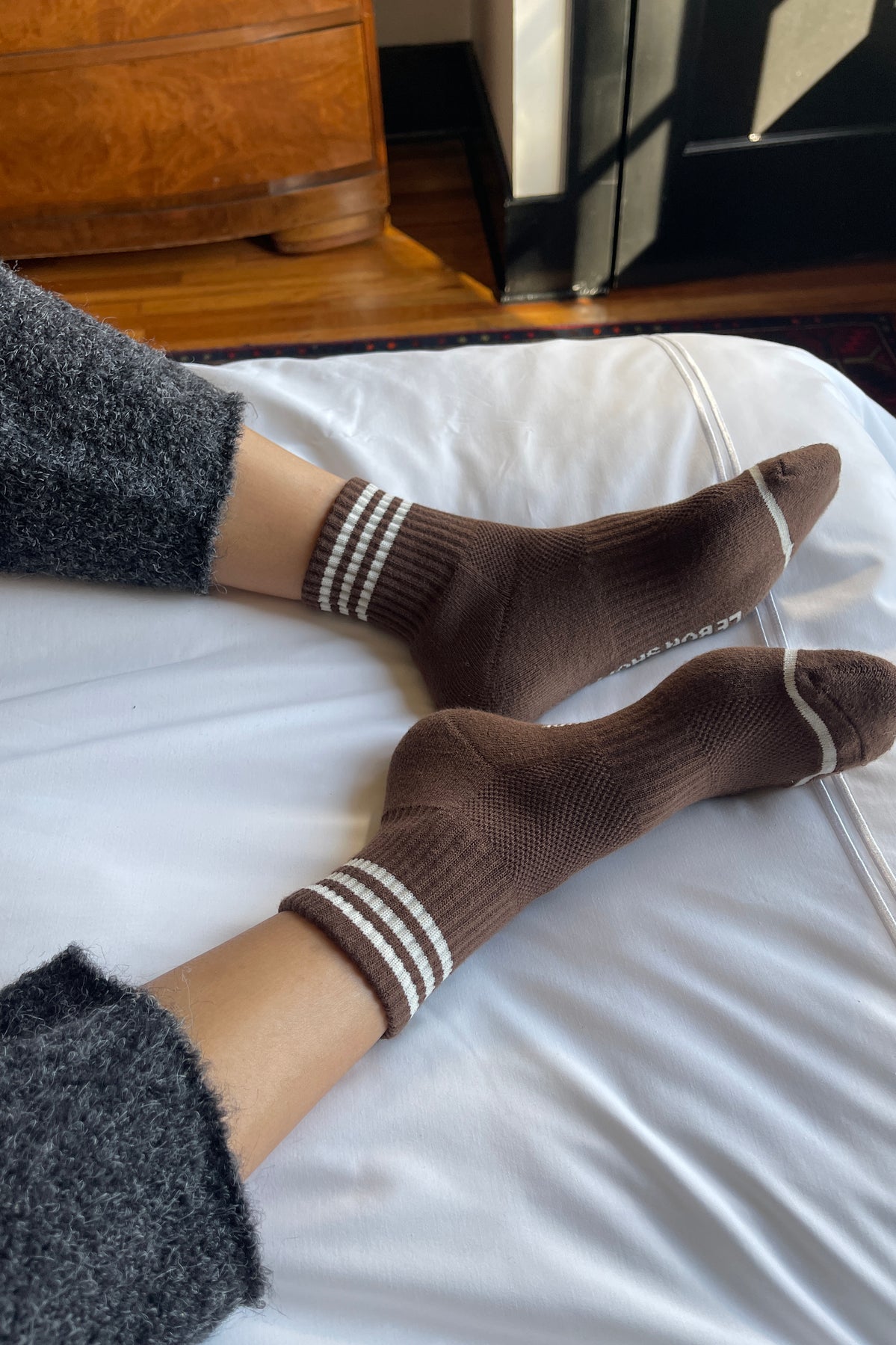 Girlfriend Socks in Mahogany By Le Bon Shoppe
