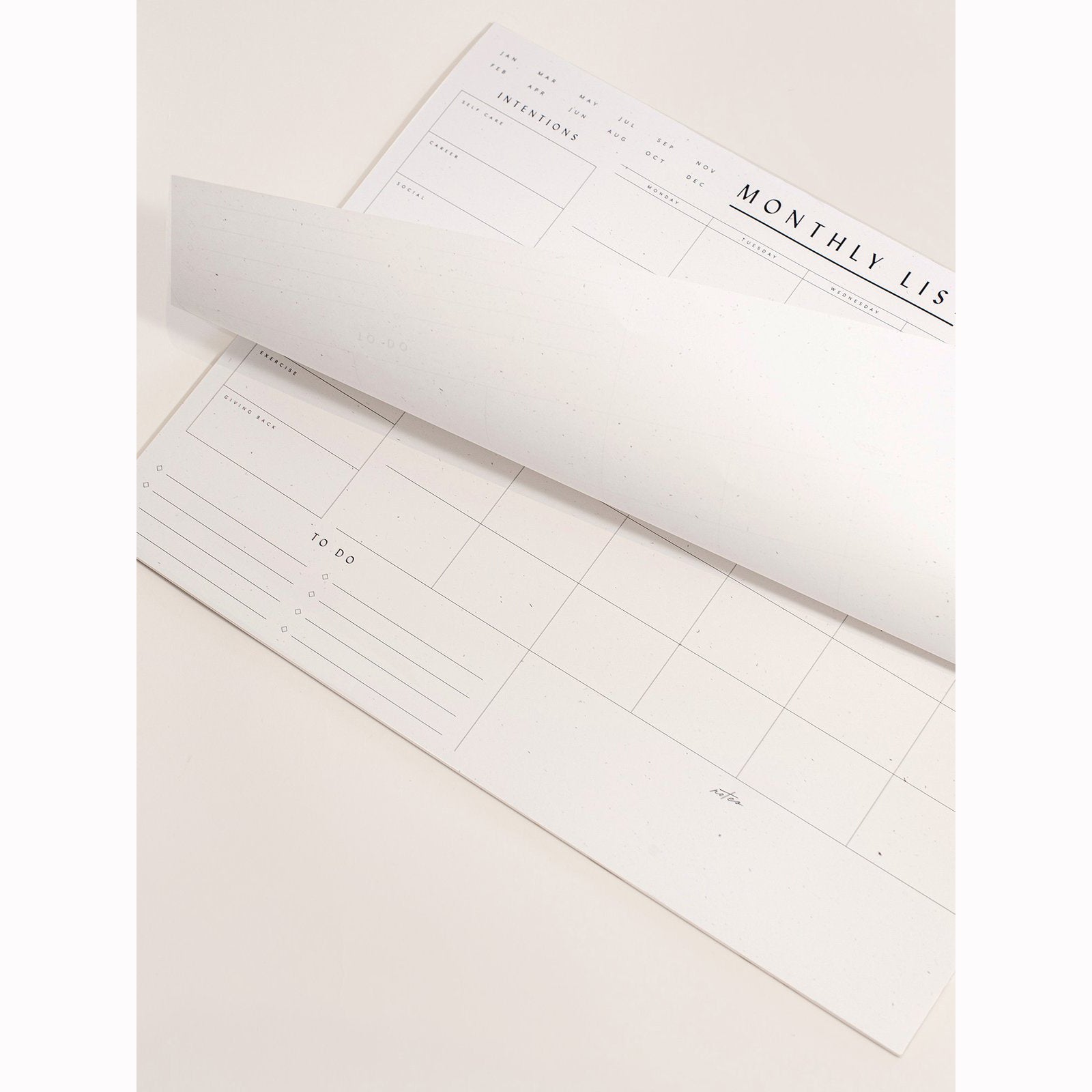 Monthly List Pad By Wilde House Paper